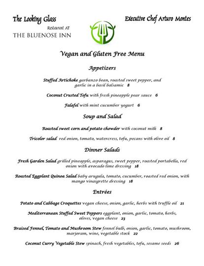 Looking Glass Restaurant Vegan Menu